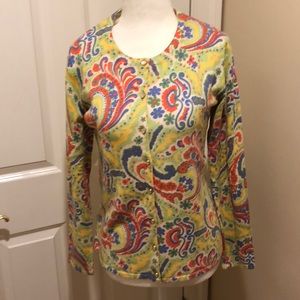 J McLaughlin size S paisley cardigan